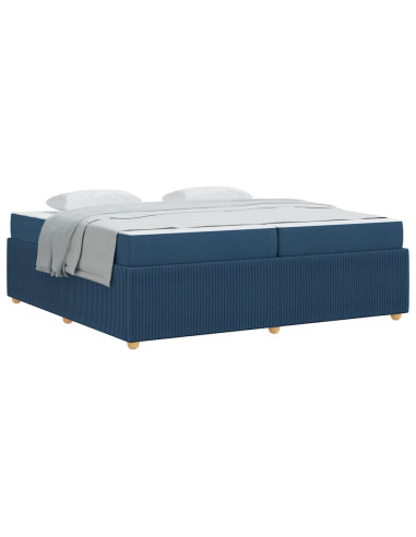 Struttura del letto con materasso Blu 200 x 200 cm Tessuto