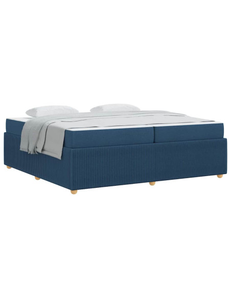 Struttura del letto con materasso Blu 200 x 200 cm Tessuto