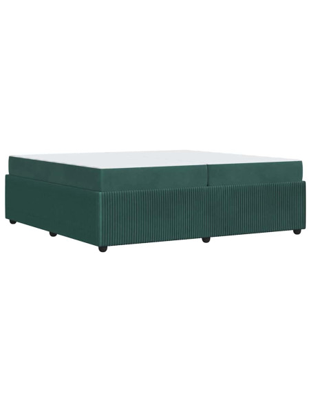Struttura letto con materasso Verde scuro 200 x 200 cm Velluto