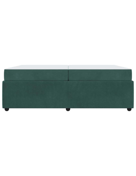 Struttura letto con materasso Verde scuro 200 x 200 cm Velluto
