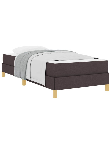 Letto a molle con materasso Marrone Scuro 80 x 200 cm Tessuto