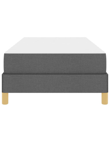 Letto a molle con materasso Grigio scuro 90 x 190 cm Tessuto