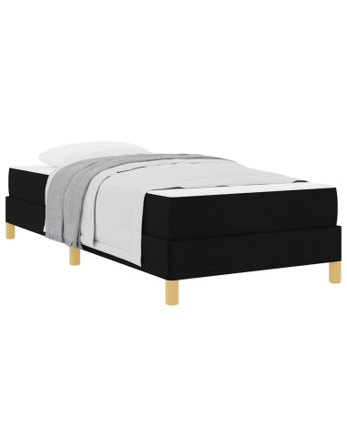 Letto a molle con materasso Nero 90 x 190 cm Tessuto