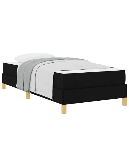 Letto a molle con materasso Nero 90 x 200 cm Tessuto