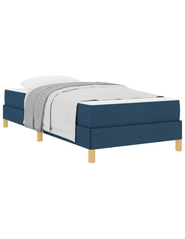 Letto a molle con materasso Blu 90 x 200 cm Tessuto