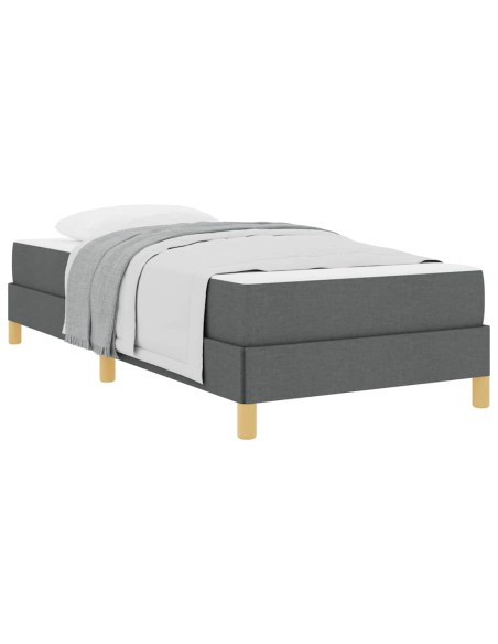 Letto a molle con materasso Grigio scuro 100 x 200 cm Tessuto