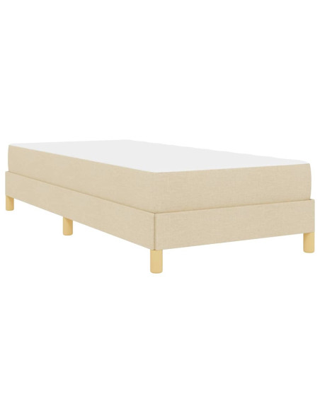 Letto a molle con materasso Crema 100 x 200 cm Tessuto