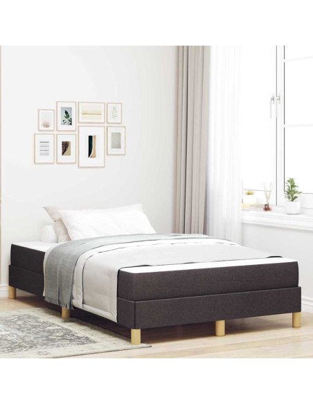 Letto a molle con materasso Marrone Scuro 120 x 200 cm Tessuto