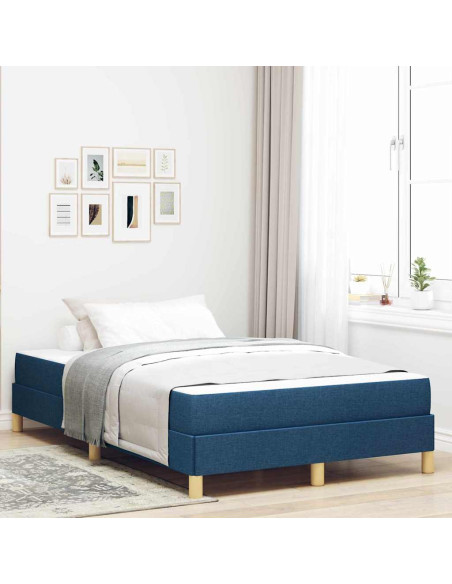 Letto a molle con materasso Blu 120 x 200 cm Tessuto