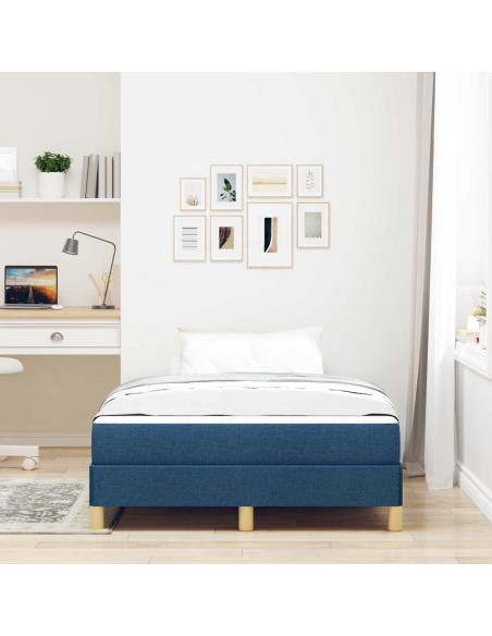 Letto a molle con materasso Blu 120 x 200 cm Tessuto