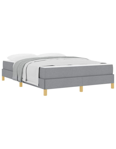Letto a molle con materasso Grigio chiaro 140 x 190 cm Tessuto