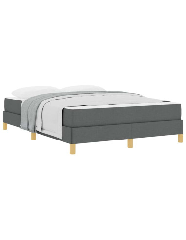 Letto a molle con materasso Grigio scuro 140 x 190 cm Tessuto