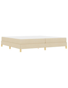 Letto a molle con materasso Crema 200 x 200 cm Tessuto 2