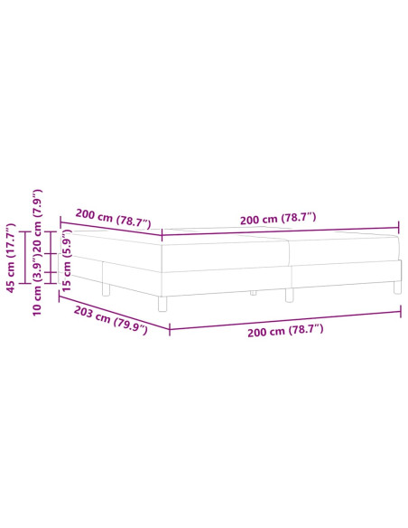 Letto a molle con materasso Blu 200 x 200 cm Tessuto