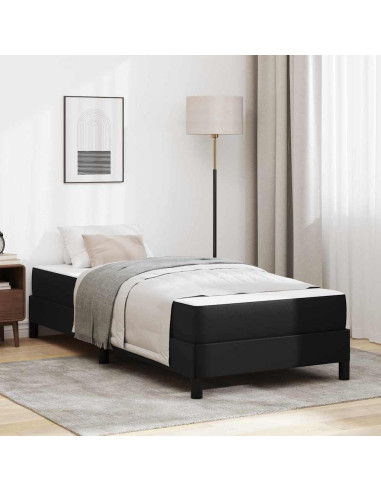 Struttura del letto con materasso Nero 90 x 200 cm Tessuto