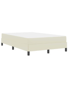 Struttura del letto con materasso Crema 100 x 200 cm Tessuto 2