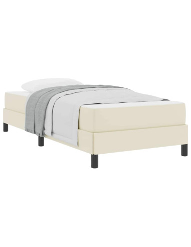 Struttura del letto con materasso Crema 100 x 200 cm Tessuto