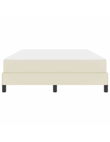 Struttura del letto con materasso Crema 140 x 190 cm Tessuto