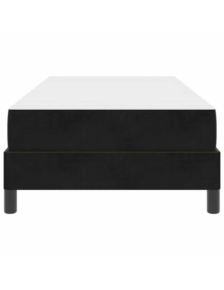 Letto a molle con materasso Nero 90 x 200 cm Tessuto