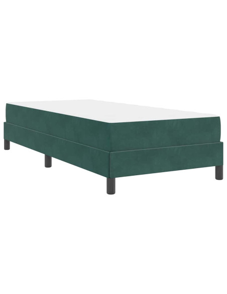 Letto a molle con materasso Verde Scuro 90 x 200 cm Tessuto