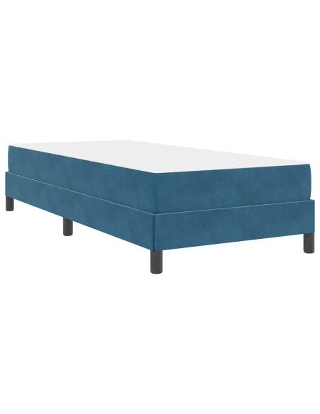 Letto box spring con materasso Blu Scuro 90 x 200 cm Velluto