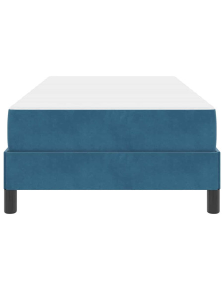 Letto box spring con materasso Blu Scuro 90 x 200 cm Velluto