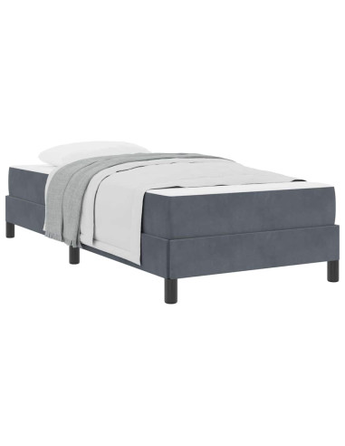 Letto a molle con materasso Grigio scuro 100 x 200 cm Tessuto