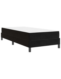 Letto a molle con materasso Nero 100 x 200 cm Tessuto 2