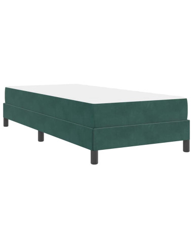 Letto a molle con materasso Verde Scuro 100 x 200 cm Tessuto