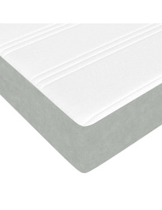 Letto a molle con materasso Grigio chiaro 120 x 190 cm Tessuto 2