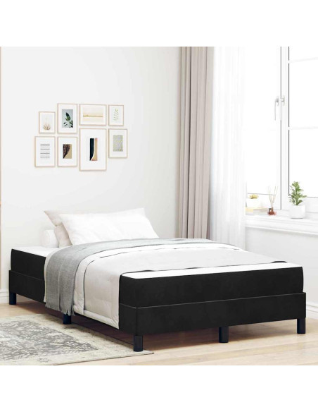 Letto a molle con materasso Nero 120 x 190 cm Tessuto