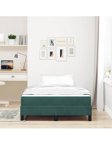 Letto a molle con materasso Verde Scuro 120 x 190 cm Tessuto
