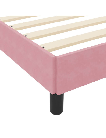 Letto box spring con materasso Rosa 120 x 190 cm Velluto
