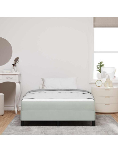 Letto a molle con materasso Grigio chiaro 120 x 200 cm Tessuto