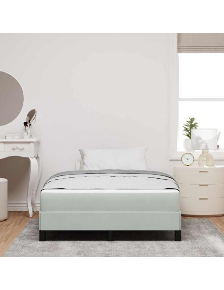 Letto a molle con materasso Grigio chiaro 120 x 200 cm Tessuto