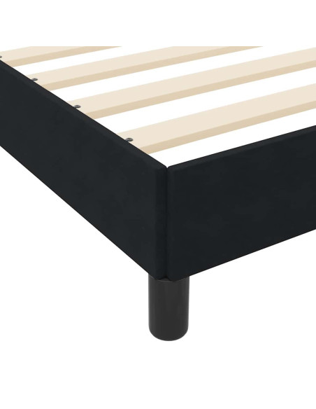 Letto box spring con materasso Nero 120 x 200 cm Velluto