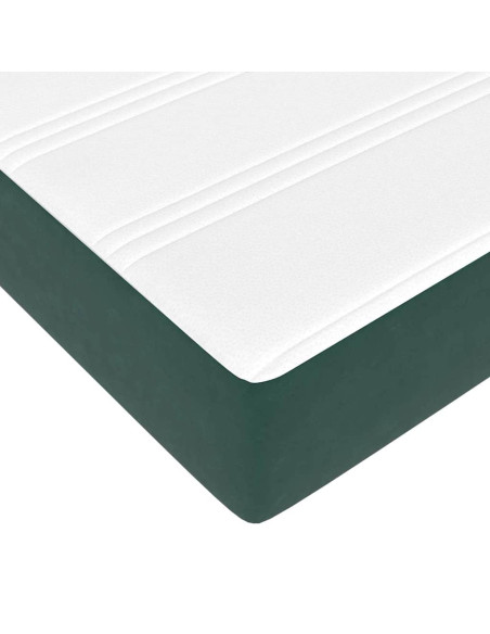 Letto a molle con materasso Verde Scuro 120 x 200 cm Tessuto
