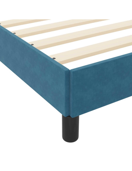 Letto box spring con materasso Blu Scuro 120 x 200 cm Velluto