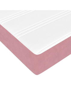 Letto a molle con materasso Rosa 120 x 200 cm Tessuto 2