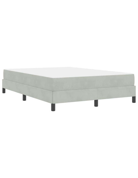 Letto a molle con materasso Grigio chiaro 140 x 190 cm Tessuto