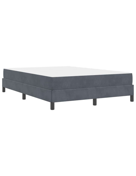 Letto box spring con materasso Grigio scuro 140 x 190 cm