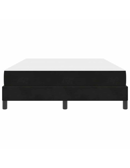 Letto box spring con materasso Nero 140 x 190 cm Velluto