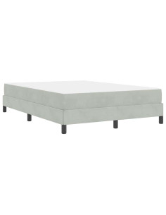 Letto a molle con materasso Grigio chiaro 140 x 200 cm Tessuto 2