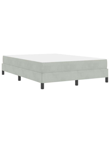 Letto a molle con materasso Grigio chiaro 140 x 200 cm Tessuto