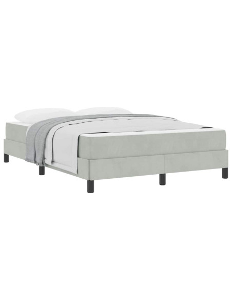 Letto a molle con materasso Grigio chiaro 140 x 200 cm Tessuto