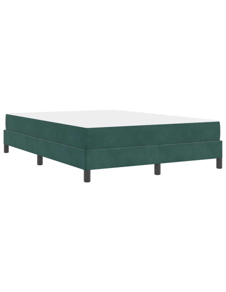 Letto box spring con materasso Verde Scuro 140 x 200 cm Velluto