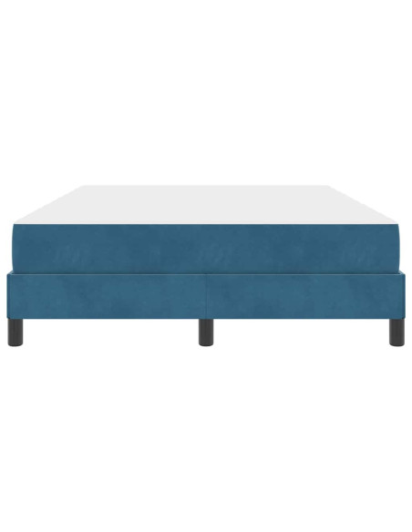 Letto box spring con materasso Blu Scuro 140 x 200 cm Velluto