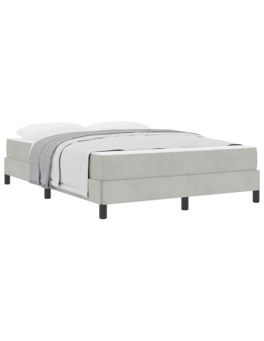 Letto a molle con materasso Grigio chiaro 160 x 200 cm Tessuto