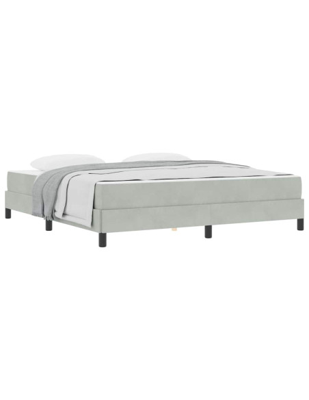 Letto a molle con materasso Grigio chiaro 180 x 200 cm Tessuto