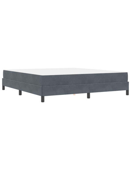 Letto box spring con materasso Grigio scuro 180 x 200 cm